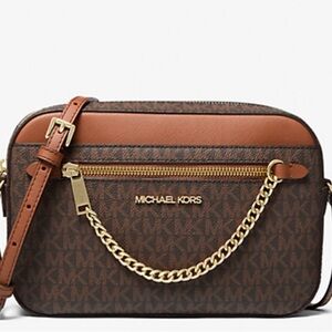Michael Kors Brown and Tan Shoulder Bag